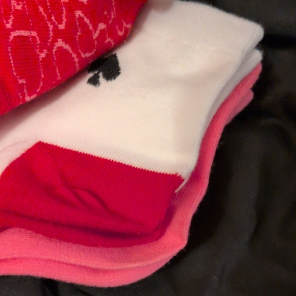 Kate Spade Vibrant Red,White and Pink Socks Perfect For Valentine's Day! - Picture 4 of 11